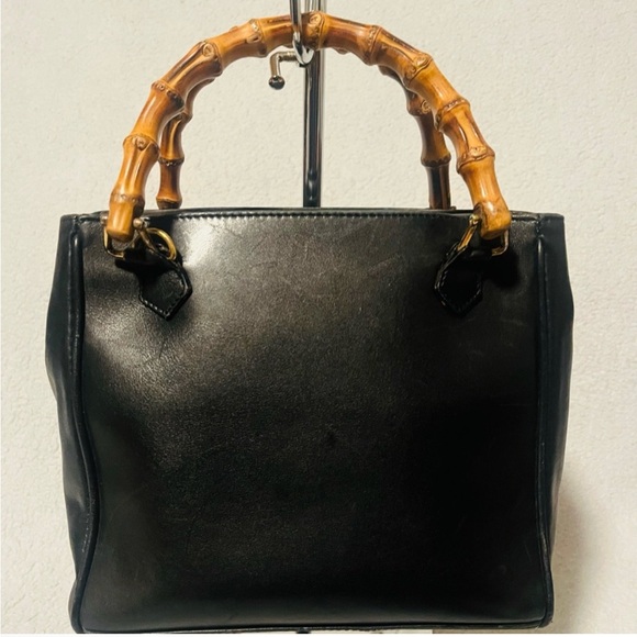 Gucci Diana Bamboo Mini Black Leather Tote - Picture 3 of 5